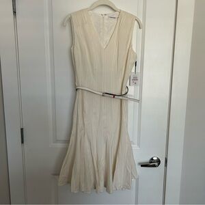 NWT Calvin Klein White/Cream Dress and Belt